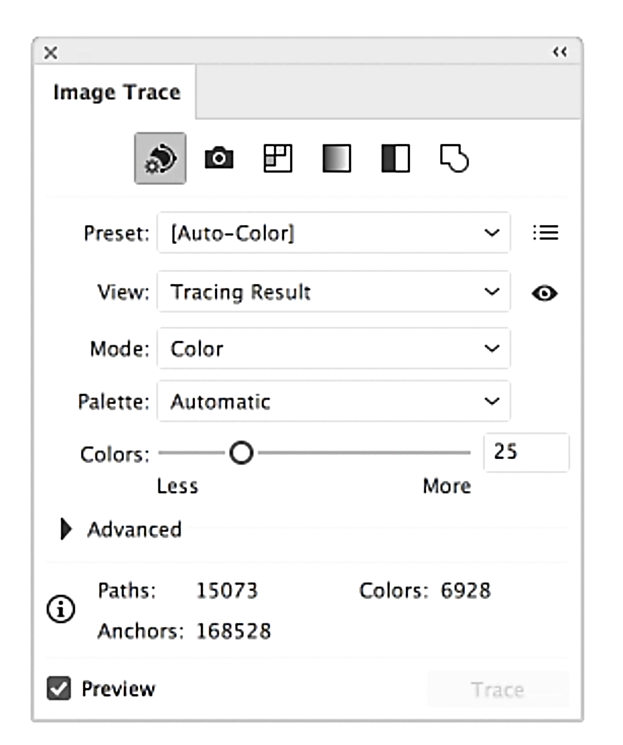 Illustrator Image Trace Options