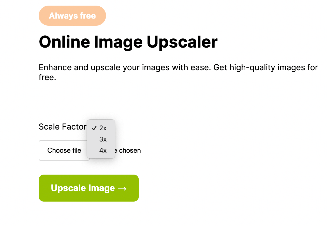 vectorizer.kiwi image upscaling factors